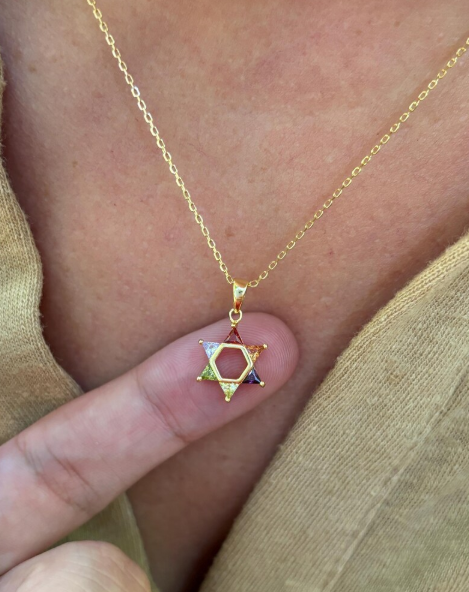Colorful Star of David Necklace
