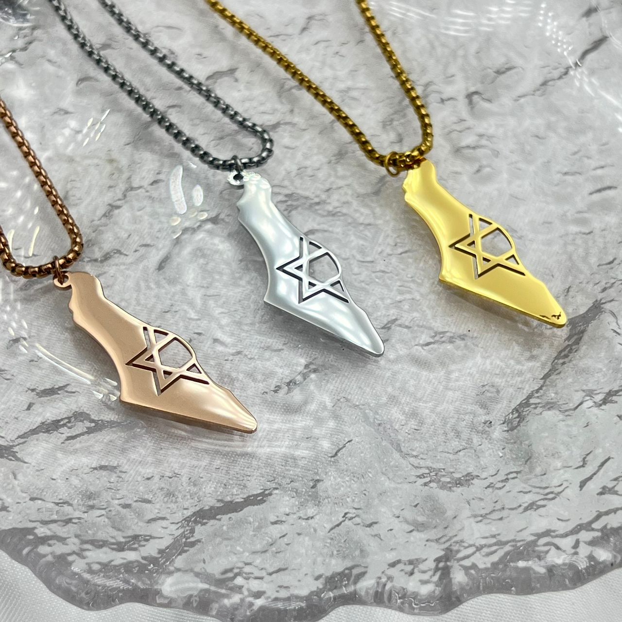 Minimalist Map of Israel Pendant Necklace