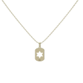 14K gold personalized Hebrew dog tag pendant by Koch La Ni
