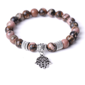 Rhodonite Hamsa Bracelet