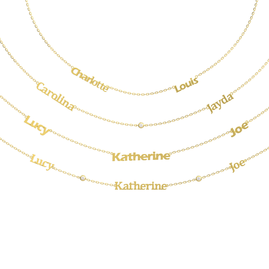 Linked by Love – Name Necklace with Emotional Spark SN014G