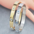 18K gold plated Evil Eye bangle bracelet with cubic zirconia by Koch La Ni