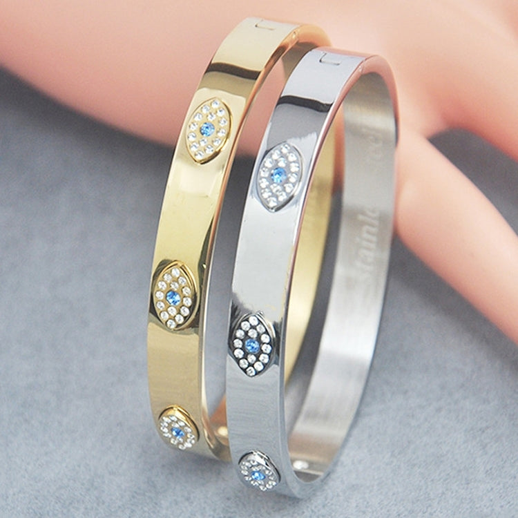 18K gold plated Evil Eye bangle bracelet with cubic zirconia by Koch La Ni
