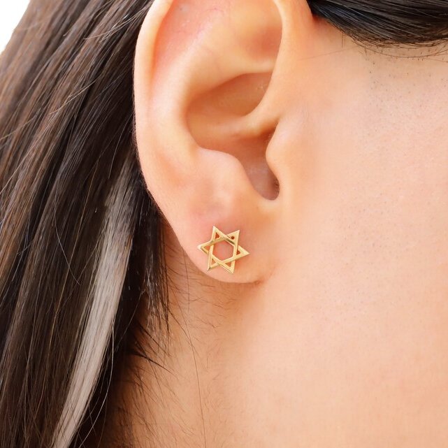 18k Gold Filled Star of David Stud Earrings