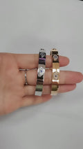 18K gold plated Evil Eye bangle bracelet with cubic zirconia by Koch La Ni