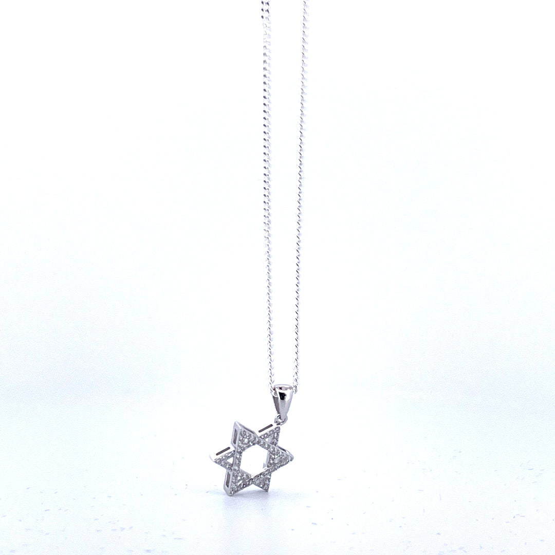 925 Sterling Silver Star of David Necklace